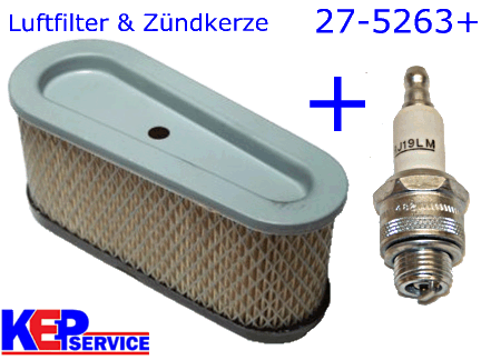 Luftfilter & Zündkerze Briggs Stratton 12 und 12,5 PS